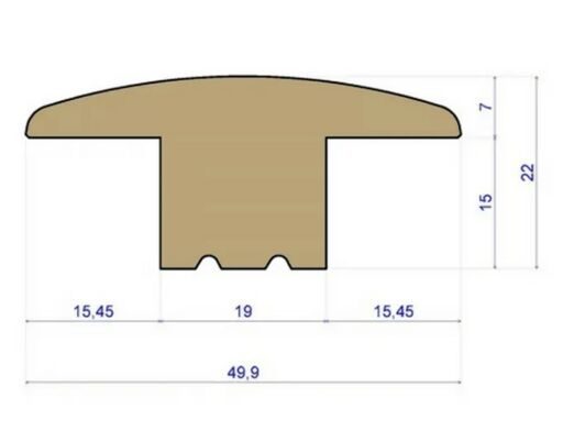 Traditions Solid Oak T-Shaped Threshold, Unfinished,15mm, 0.9m Image 2
