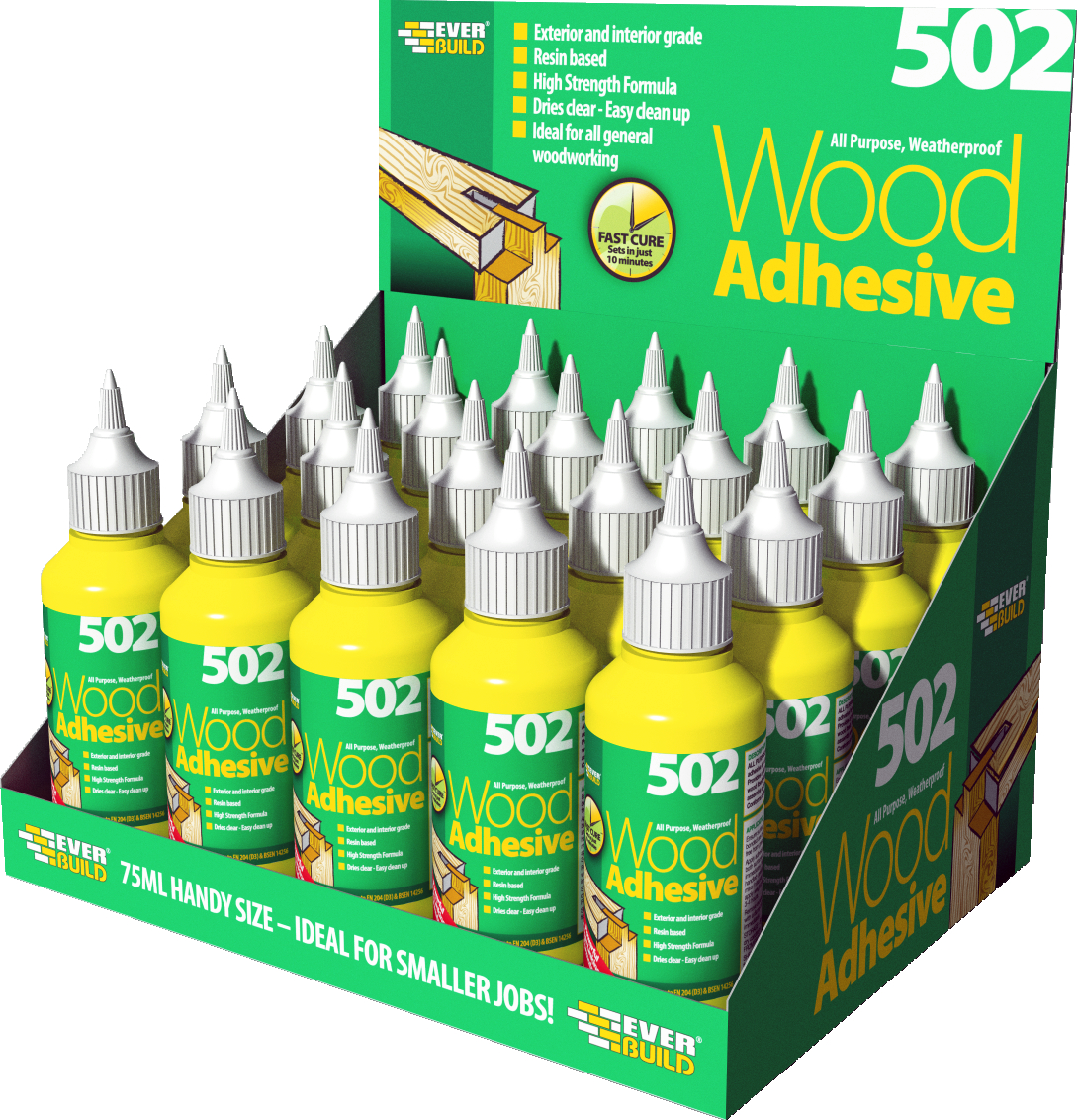 Everbuild 502 All Purpose Weatherproof Wood Adhesive 1L WOOD1 EverBuild