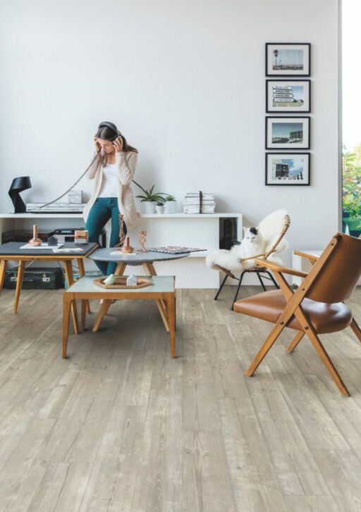 QuickStep Alpha Bloom, Morning Mist Pine Vinyl Flooring, 209x6x1494mm