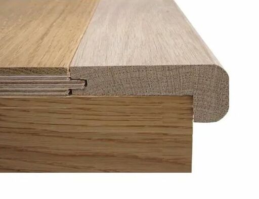 Tradition Solid Oak Stair Nosing, Lacquered, For 15mm Floors 60x26mm, 0.9m