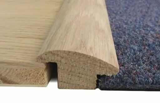 Traditions Solid Oak Wood-To-Carpet Threshold, Unfinished, 15mm, 2.7m