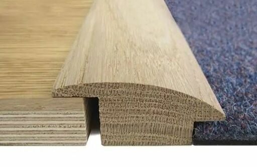 Traditions Solid Oak Wood-To-Carpet Threshold, Unfinished, 20mm, 2.7m